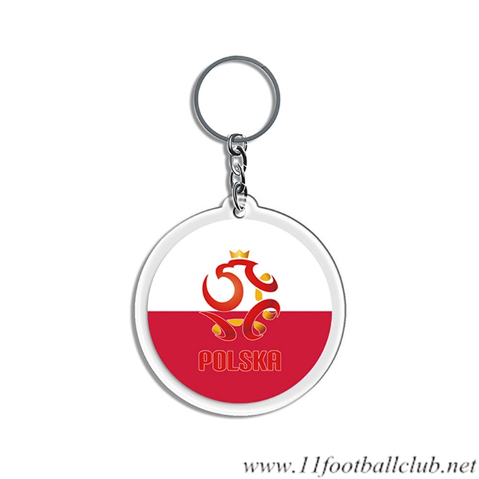 Nouveau Porte-clés Arrondir Coupe Du Monde 2022 Pologne Blanc/Rouge