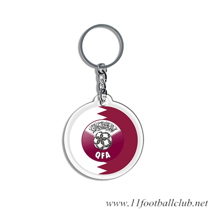 Nouveau Porte-clés Arrondir Coupe Du Monde 2022 Qatar Blanc/Brune