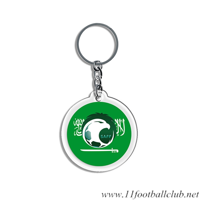 Nouveau Porte-clés Arrondir Coupe Du Monde 2022 Saoudien Vert