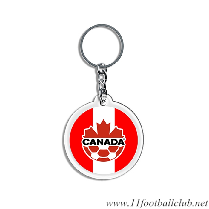 Nouveau Porte-clés Arrondir Coupe Du Monde 2022 Canada Blanc/Rouge