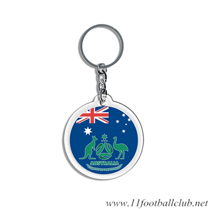 Nouveau Porte-clés Arrondir Coupe Du Monde 2022 Australie Bleu