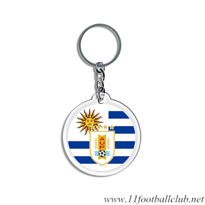 Nouveau Porte-clés Arrondir Coupe Du Monde 2022 Uruguay Blanc/Bleu