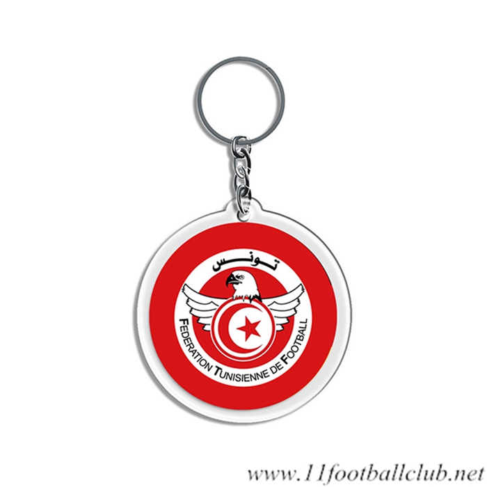 Nouveau Porte-clés Arrondir Coupe Du Monde 2022 Tunisie Rouge/Blanc