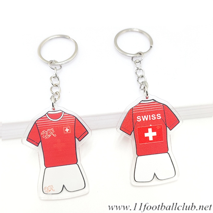 Nouveau Porte-clés Coupe Du Monde 2022 Suisse Rouge