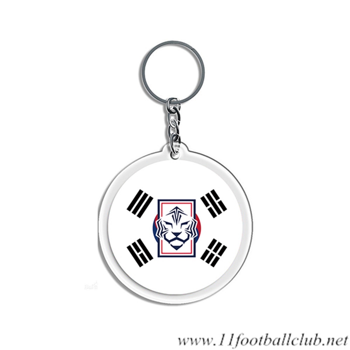 Nouveau Porte-clés Arrondir Coupe Du Monde 2022 Corée du Sud Blanc