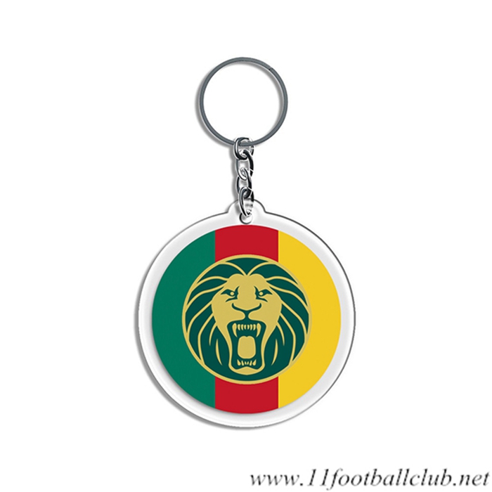 Nouveau Porte-clés Arrondir Coupe Du Monde 2022 Cameroun Vert/Rouge/Jaune