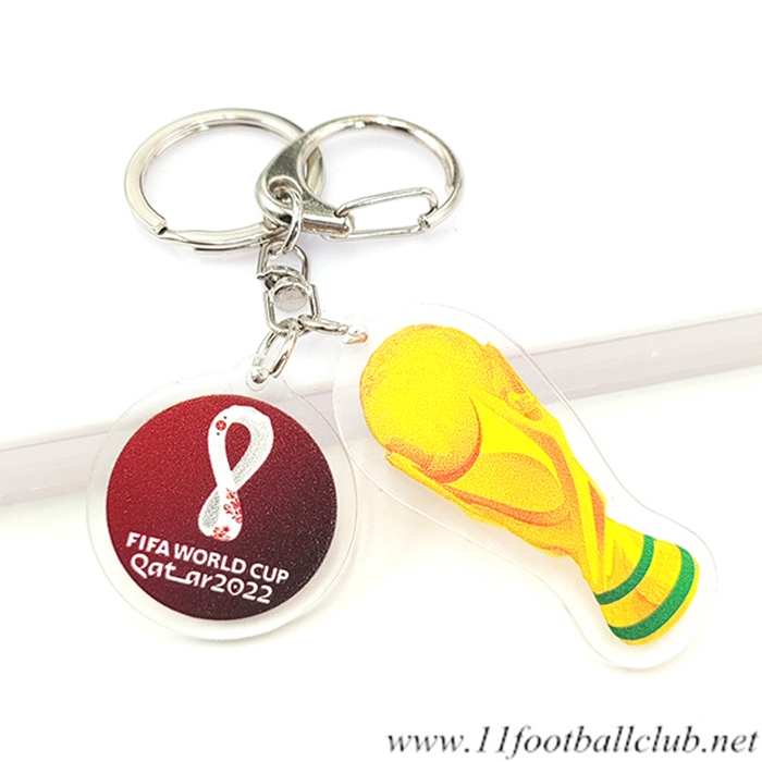 Nouveau Porte-clés Arrondir Coupe Du Monde 2022 + LOGO Brune