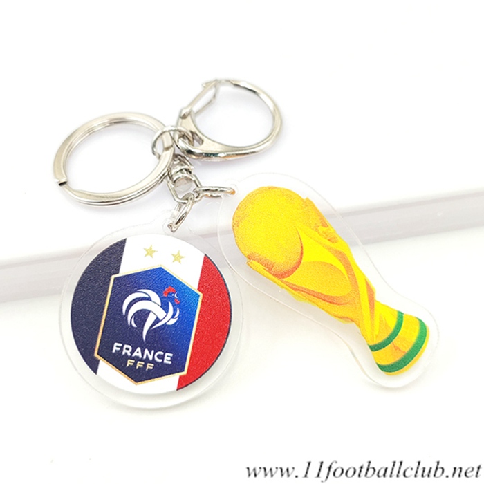 Nouveau Porte-clés Arrondir Coupe Du Monde 2022 + France Bleu/Blanc/Rouge