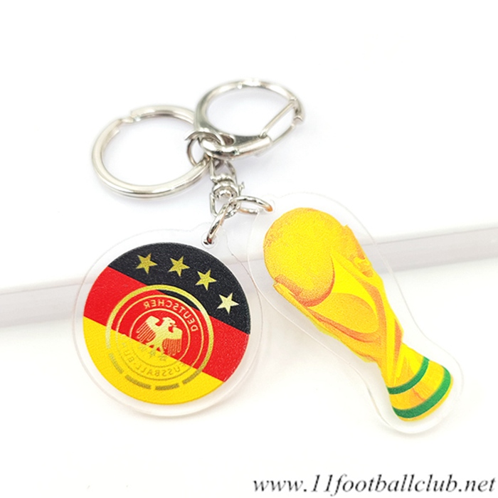Nouveau Porte-clés Arrondir Coupe Du Monde 2022 + Allemagne Noir/Rouge/Jaune