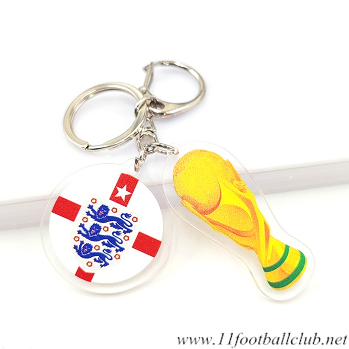 Nouveau Porte-clés Arrondir Coupe Du Monde 2022 + Angleterre Blanc/Rouge