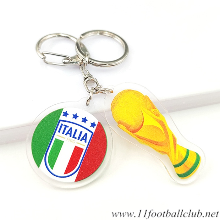 Nouveau Porte-clés Arrondir Coupe Du Monde + Italie Vert/Blanc/Rouge