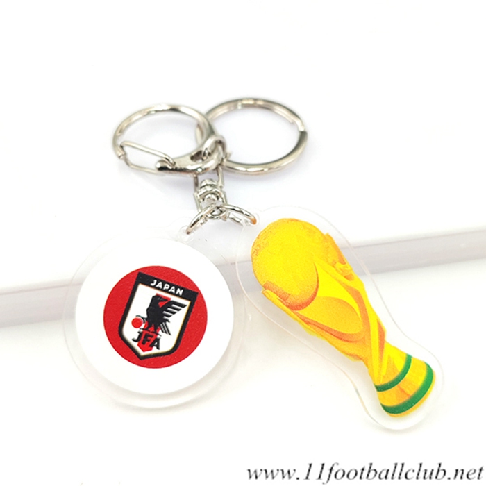 Nouveau Porte-clés Arrondir Coupe Du Monde 2022 + Japon Blanc/Rouge