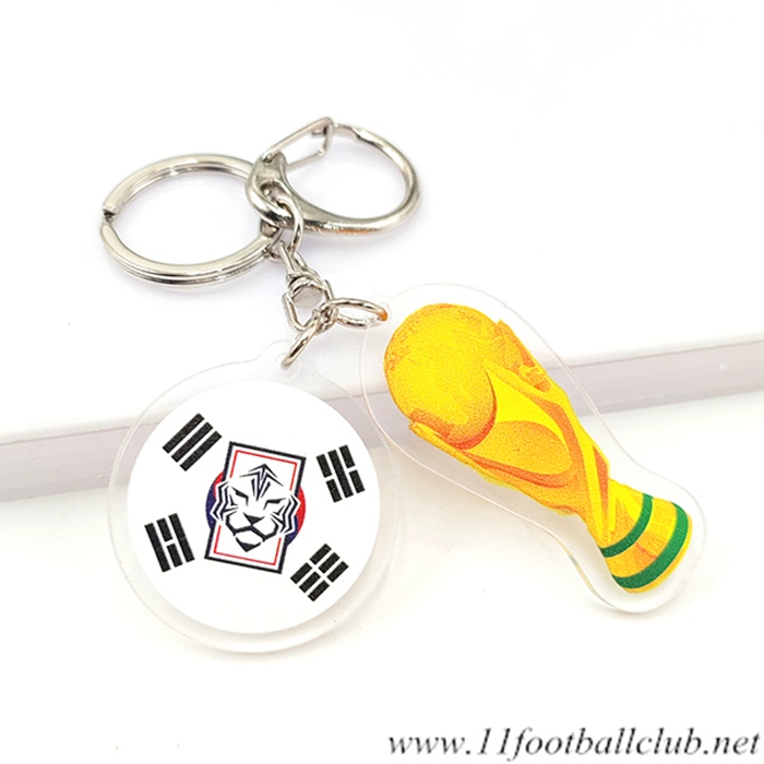 Nouveau Porte-clés Arrondir Coupe Du Monde 2022 + Corée du Sud Blanc