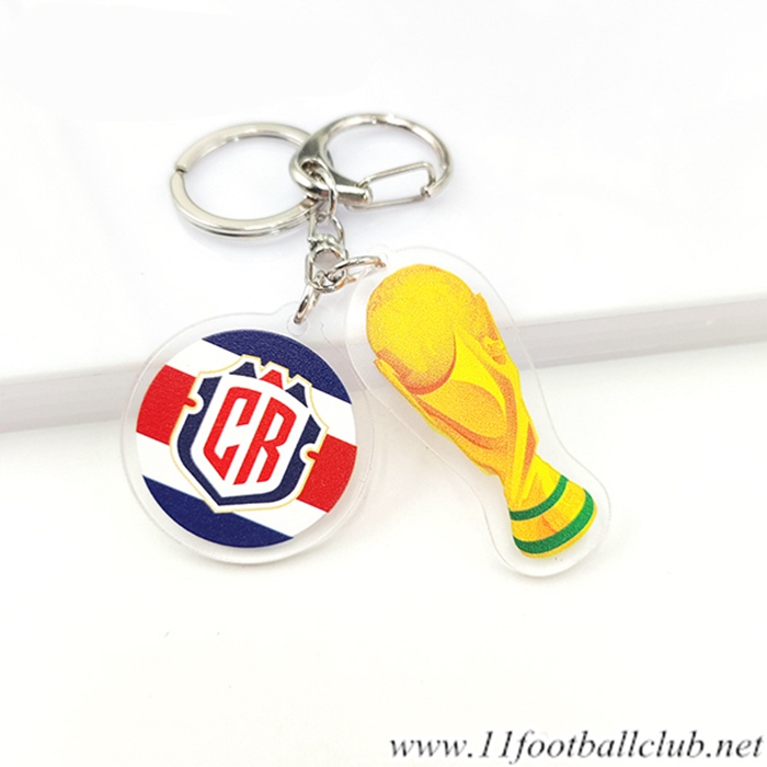 Nouveau Porte-clés Arrondir Coupe Du Monde 2022 + Costa Rica Bleu/Blanc/Rouge