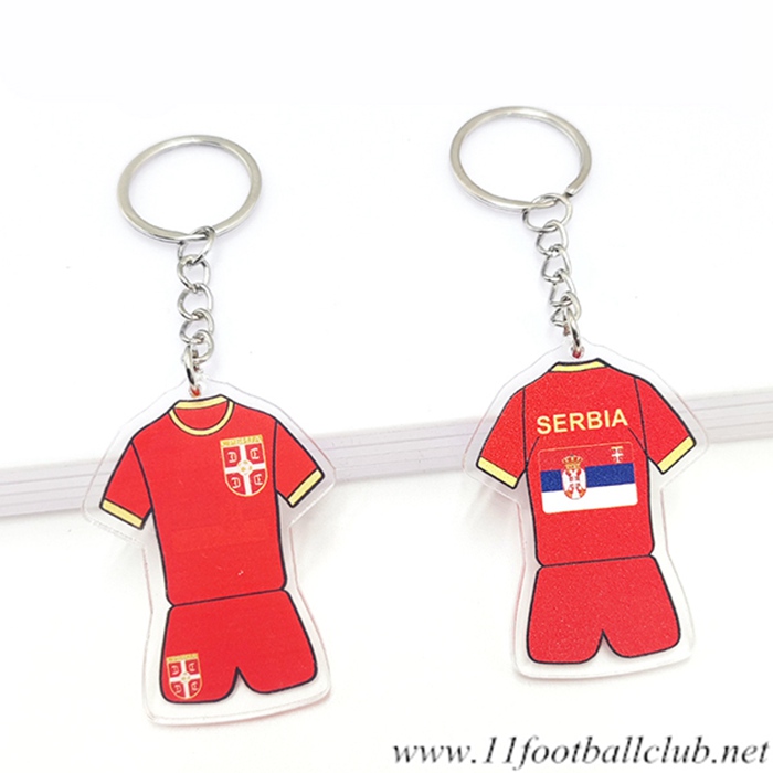 Nouveau Porte-clés Coupe Du Monde 2022 Serbie Rouge