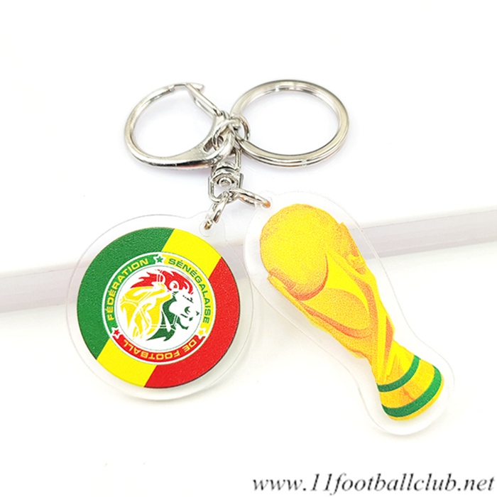 Nouveau Porte-clés Arrondir Coupe Du Monde 2022 + Sénégal Vert/Jaune/Rouge