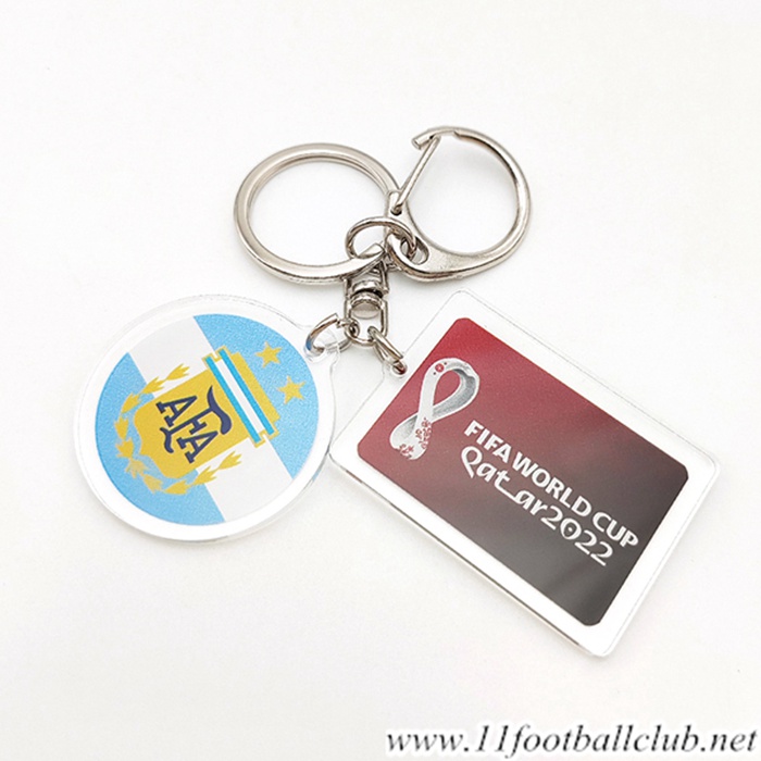 Nouvelle Porte-clés Coupe Du Monde 2022 Argentin Bleu Clair