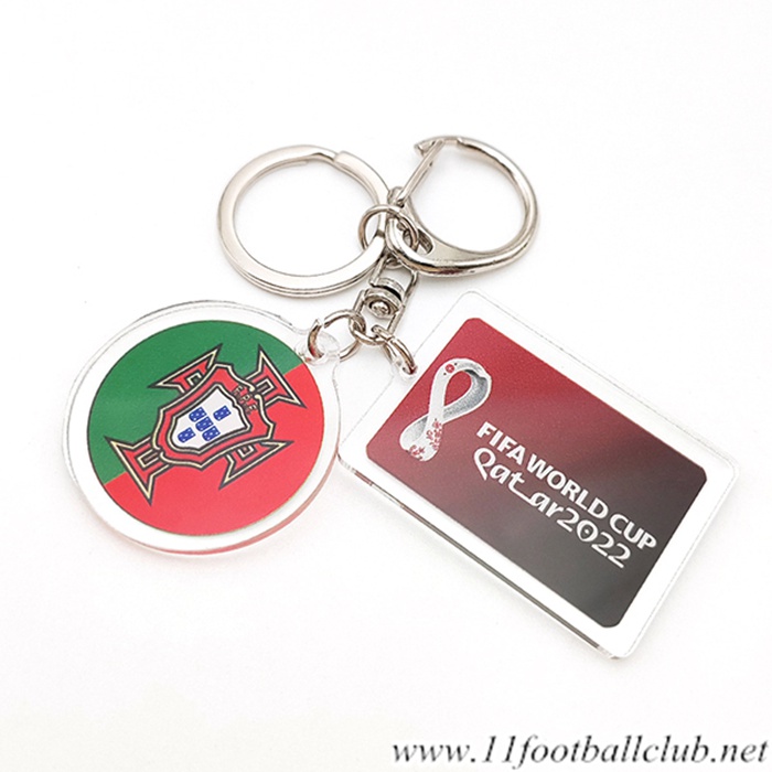 Nouvelle Porte-clés Coupe Du Monde 2022 Portugal Rouge/Vert