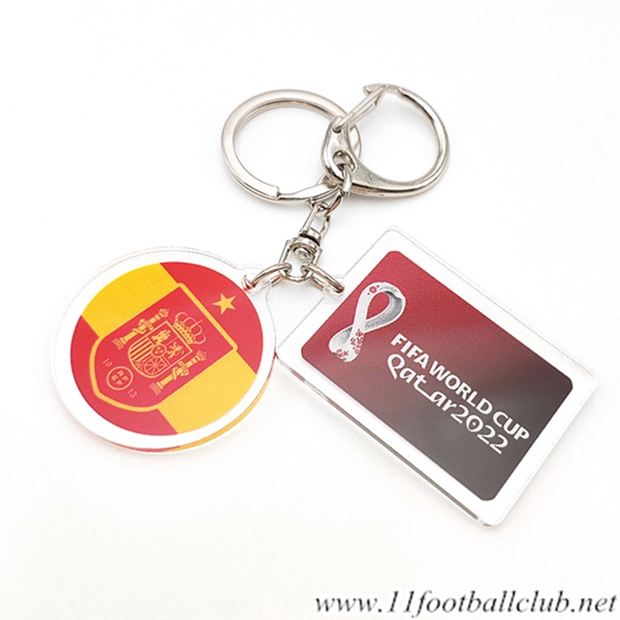 Nouvelle Porte-clés Coupe Du Monde 2022 Espagne Jaune/Rouge
