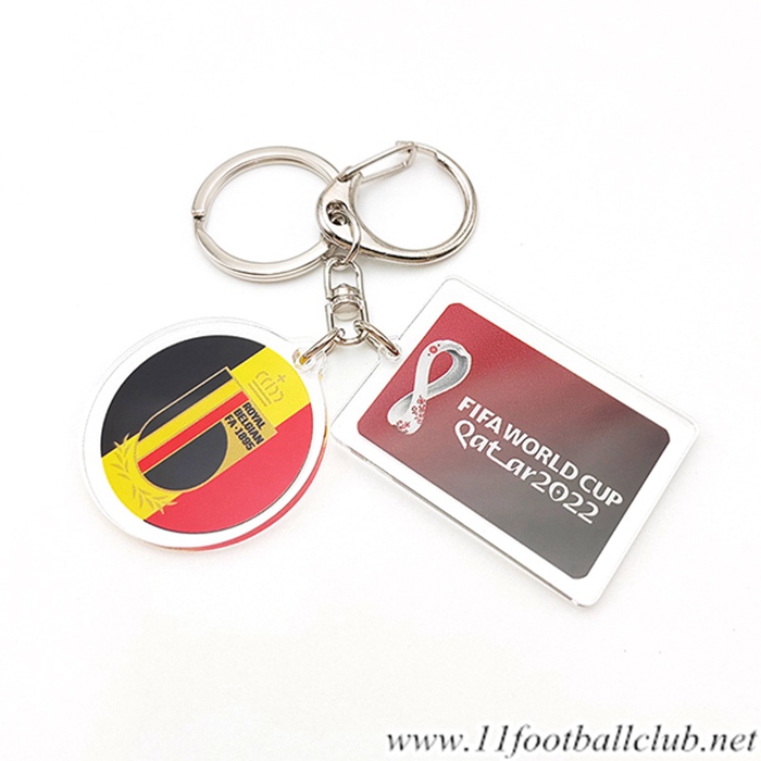 Nouvelle Porte-clés Coupe Du Monde 2022 Belgique Noir/Jaune/Rouge