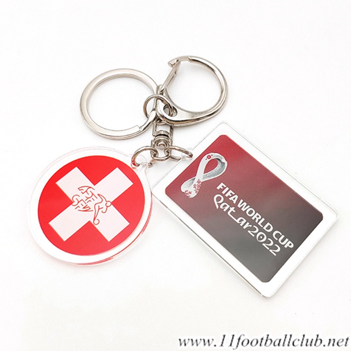 Nouvelle Porte-clés Coupe Du Monde 2022 Suisse Rouge/Blanc