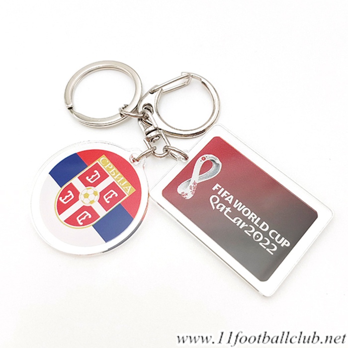 Nouvelle Porte-clés Coupe Du Monde 2022 Serbie Rouge/Blanc/Bleu
