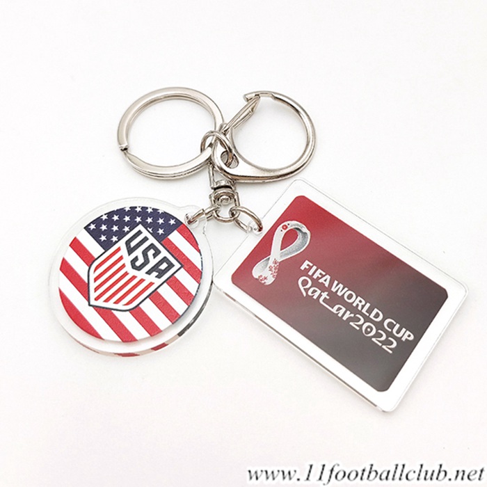 Nouvelle Porte-clés Coupe Du Monde 2022 Etats-Unis Blanc/Rouge/Bleu
