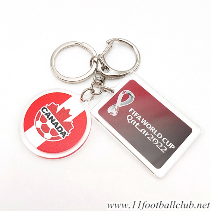 Nouvelle Porte-clés Coupe Du Monde 2022 Canada Blanc/Rouge