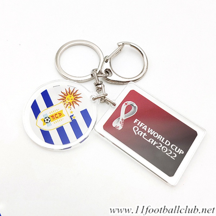 Nouvelle Porte-clés Coupe Du Monde 2022 Uruguay Blanc/Bleu