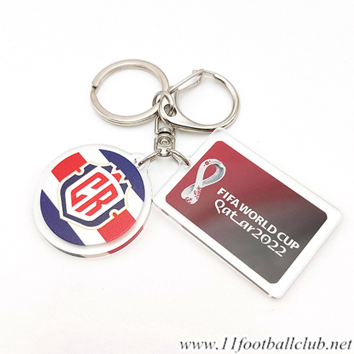 Nouvelle Porte-clés Coupe Du Monde 2022 Costa Rica Bleu/Blanc/Rouge