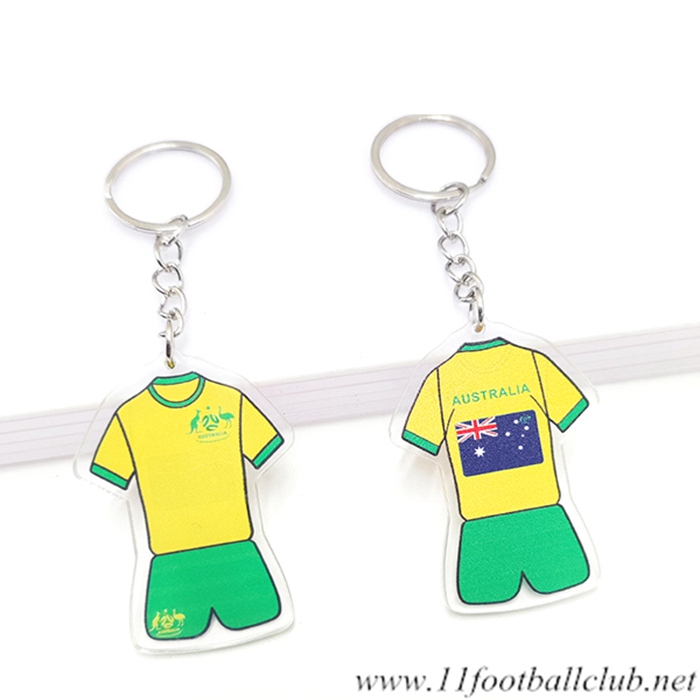 Nouveau Porte-clés Coupe Du Monde 2022 Australie Jaune/Vert