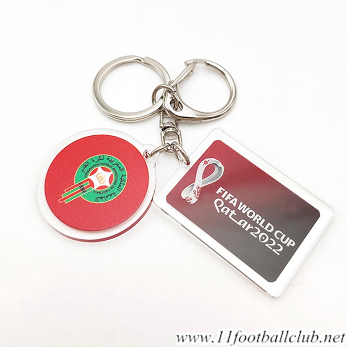 Nouvelle Porte-clés Coupe Du Monde 2022 Maroc Rouge