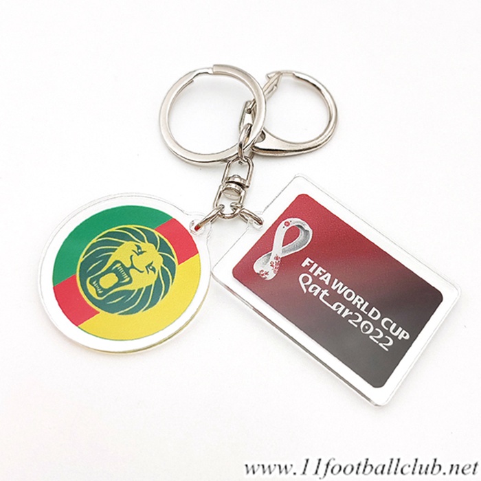 Nouvelle Porte-clés Coupe Du Monde 2022 Cameroun Vert/Rouge/Jaune
