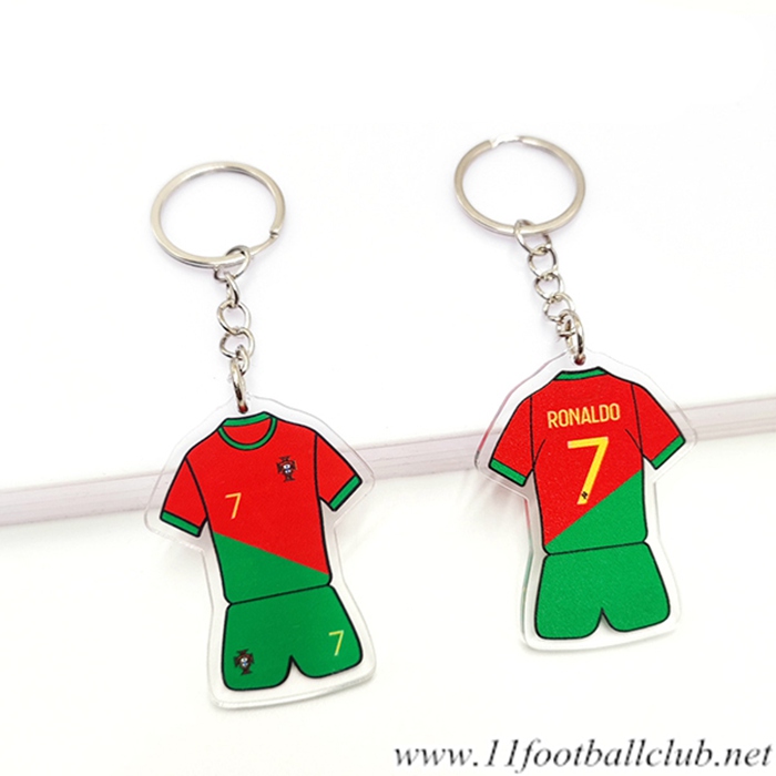 Nouveau Porte-clés Coupe Du Monde 2022 Portugal (RONALDO) Rouge/Vert