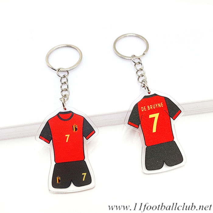 Nouveau Porte-clés Coupe Du Monde 2022 Belgique (DE BRUYNE) Rouge/Noir