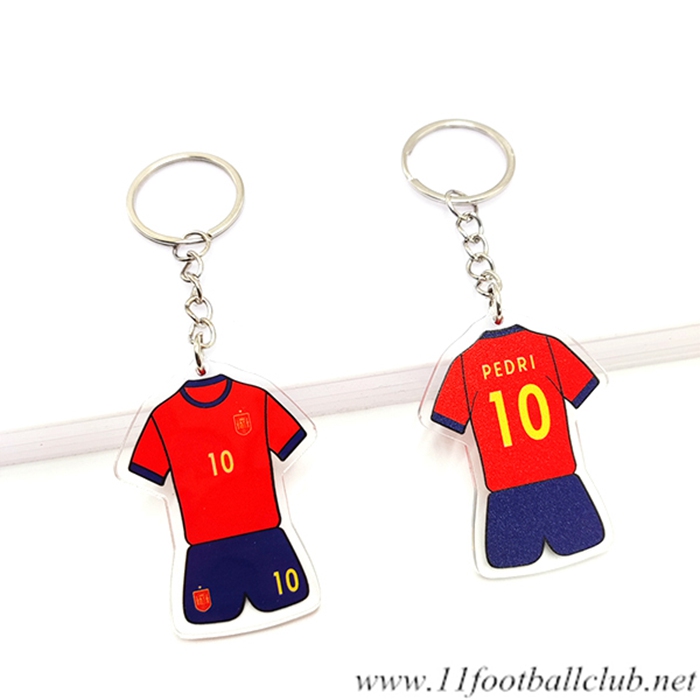 Nouveau Porte-clés Coupe Du Monde 2022 Espagne (PEDRI) Rouge