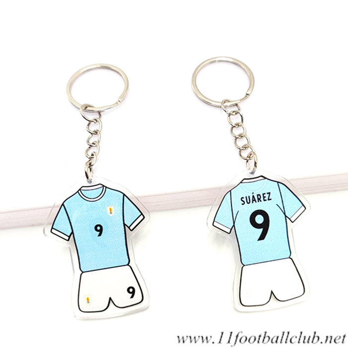 Nouveau Porte-clés Coupe Du Monde 2022 Uruguay (SUÁREZ) Bleu Clair