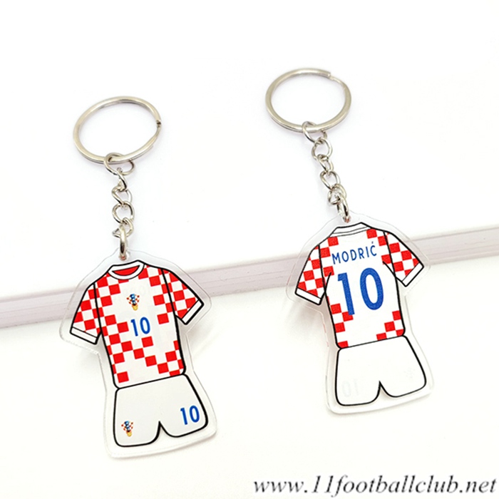 Nouveau Porte-clés Coupe Du Monde 2022 Croatie (MODRIĆ) Blanc/Rouge