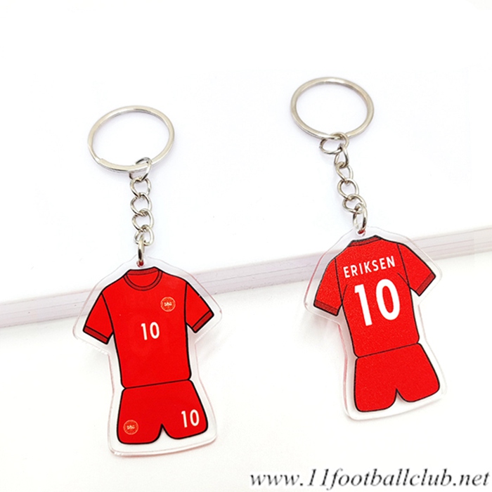Nouveau Porte-clés Coupe Du Monde 2022 Danemark (ERIKSEN) Rouge