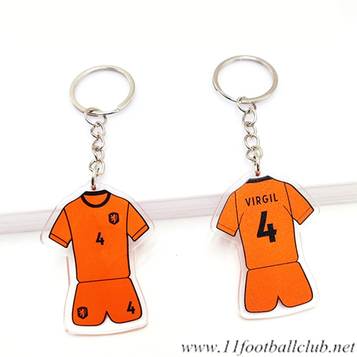 Nouveau Porte-clés Coupe Du Monde 2022 Pays-Bas (VIRGIL) Orange