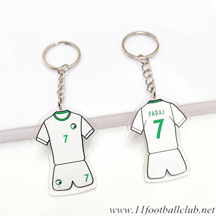 Nouveau Porte-clés Coupe Du Monde 2022 Saoudien (FARAJ) Blanc