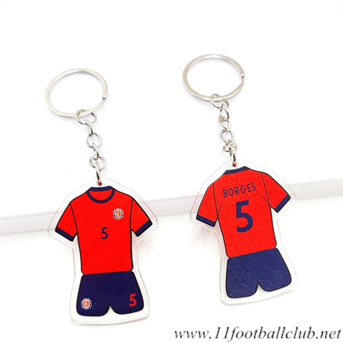 Nouveau Porte-clés Coupe Du Monde 2022 Costa Rica (BORGES) Rouge/Bleu
