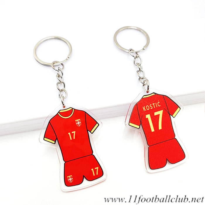 Nouveau Porte-clés Coupe Du Monde 2022 Serbie (KOSTIĆ) Rouge