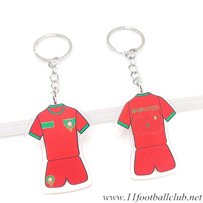 Nouveau Porte-clés Coupe Du Monde 2022 Maroc Rouge