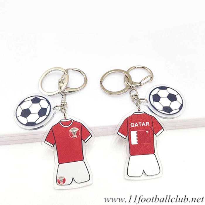 Nouveau Porte-clés Foot Coupe Du Monde 2022 Qatar Rouge