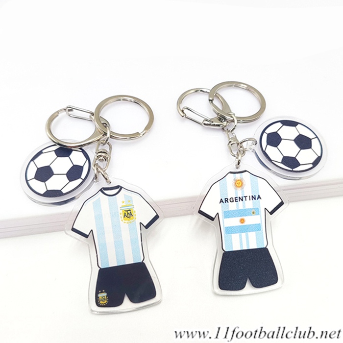 Nouveau Porte-clés Foot Coupe Du Monde 2022 Argentin Bleu Clair