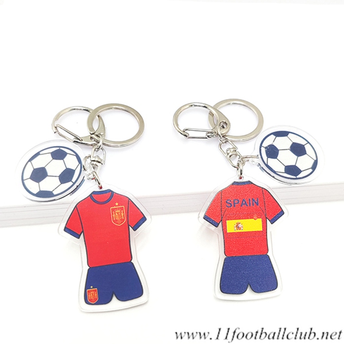 Nouveau Porte-clés Foot Coupe Du Monde 2022 Espagne Rouge