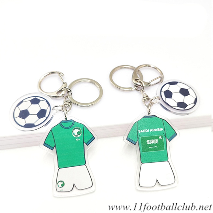 Nouveau Porte-clés Foot Coupe Du Monde 2022 Saoudien Vert