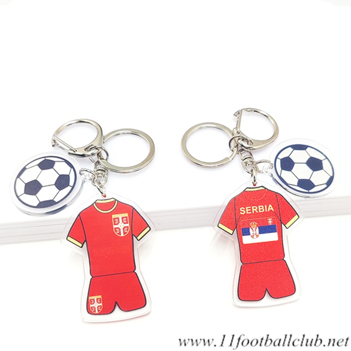 Nouveau Porte-clés Foot Coupe Du Monde 2022 Serbie Rouge