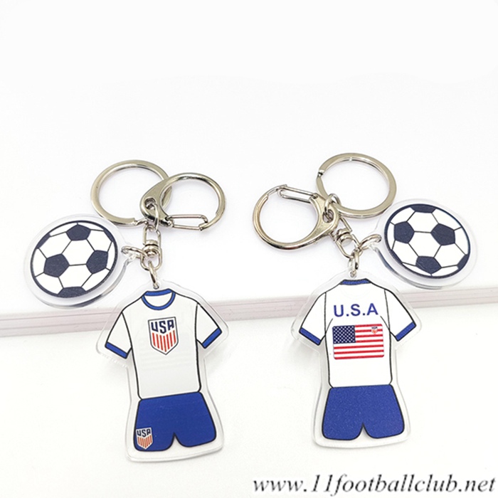 Nouveau Porte-clés Foot Coupe Du Monde 2022 Etats-Unis Blanc